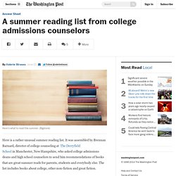 A summer reading list from college admissions counselors