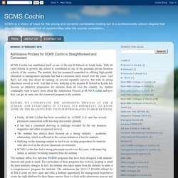 SCMS Cochin: Admissions Process for SCMS Cochin is Straightforward and Convenient MBA Colleges in India
