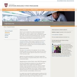 Systems Biology Ph.D. program - Harvard University