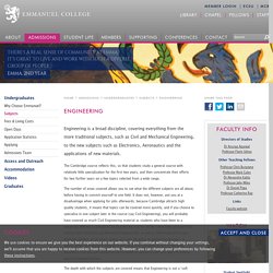 Emmanuel College - Teaching & Research - Subjects