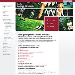 WSU-GPA, SAT and ACT Requierments