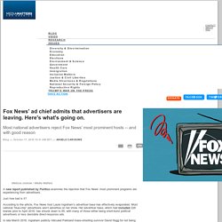 Fox News' ad chief admits that advertisers are leaving. Here's what's going on.