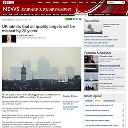 UK admits that air quality targets will be missed by 20 years