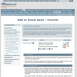 ADO et Visual Basic : Tutoriel