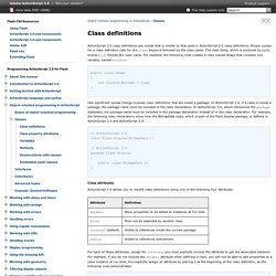 Adobe ActionScript 3.0 * Class definitions