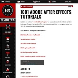 1001 Adobe After Effects Tutorials