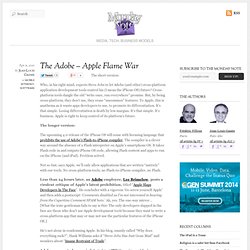 The Adobe - Apple Flame War