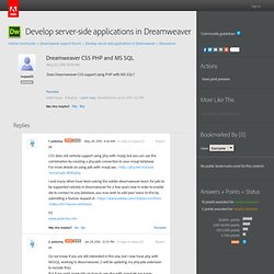 Dreamweaver CS5 PHP and MS SQL