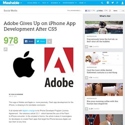 Adobe Gives Up on iPhone App Development