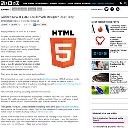 Adobe’s New HTML5 Tool Is Web-Designer Duct Tape