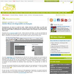 Adobe Muse est disponible en français