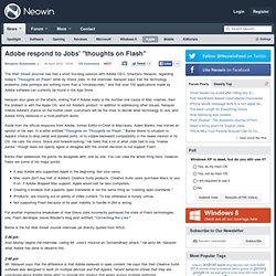 Adobe respond to Jobs' "thoughts on Flash"