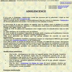 Adolescence - Adolescent - Cours de psychologie théorie psychologique