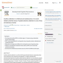 Auditory attention in childhood and adolescence: An event-related potential study of spatial selective attention to one of two simultaneous stories