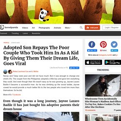 Adopted Son Repays The Poor Couple Who Took Him In As A Kid By Giving Them Their Dream Life, Goes Viral