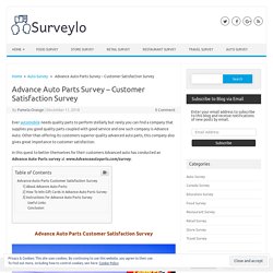 Advance Auto Parts Survey – Customer Satisfaction Survey