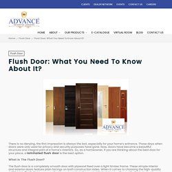 Flush Door: What You Need To Know About It? – Advance Decorative Laminates Pvt. Ltd.