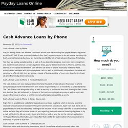 Cash Advance Loans by Phone