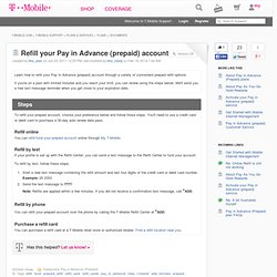 Refill your Pay in Advance account