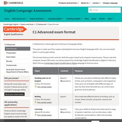 C1 Advanced exam format