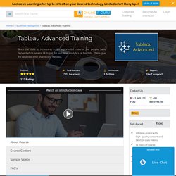 Tableau Advanced Training and Certification - 2020