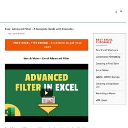 Excel Advanced Filter - A Complete Guide with Examples