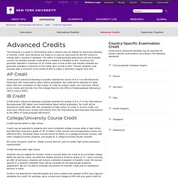 Advanced Credits