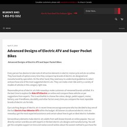 Advanced Designs of Electric ATV and Super Pocket Bikes