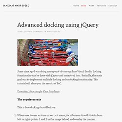 Advanced docking using jQuery