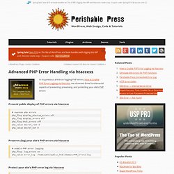 Perishable Press : Advanced PHP Error Handling via htaccess