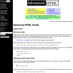 Advanced HTML Guide