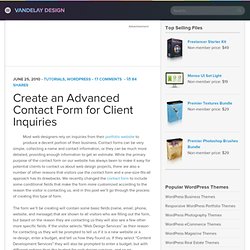 Create an Advanced Contact Form for Client Inquiries