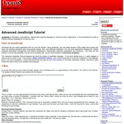 Advanced JavaScript Tutorial