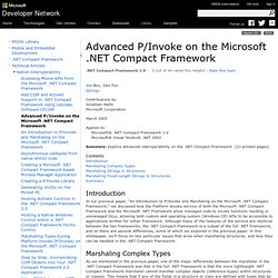 Advanced P/Invoke on the Microsoft .NET Compact Framework