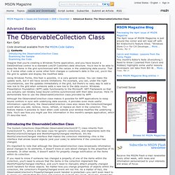 Advanced Basics: The ObservableCollection Class