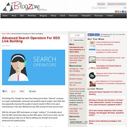 Advanced Search Operators For SEO Link Building