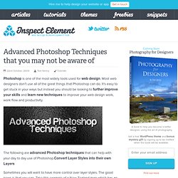 Advanced Photoshop Techniques that you may not be aware of