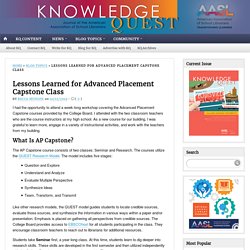 Lessons Learned for Advanced Placement Capstone Class
