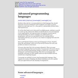Advanced programming languages