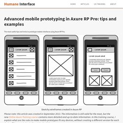 Advanced mobile prototyping in Axure RP Pro: tips and examples