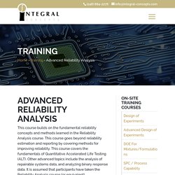 Advanced Reliability Analysis Training