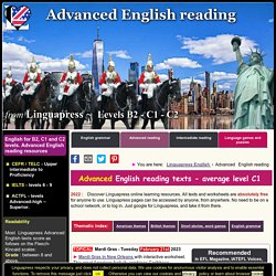 Advanced level English - C1 and C2 reading resources for students & teachers