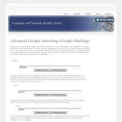Advanced Google Searching (Google Hacking)