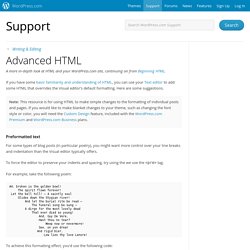 Advanced HTML