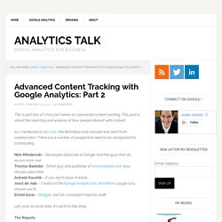 Advanced Content Tracking with Google Analytics: Part 2