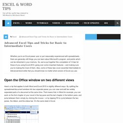 Advanced Excel Tips and Tricks for Basic to Intermediate Users ~ Excel & Word Tips