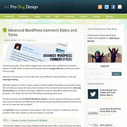 Advanced Wordpress Comment Styles and Tricks