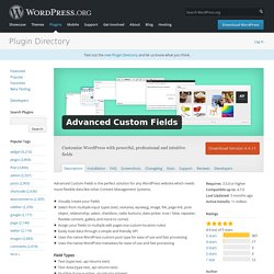 Advanced Custom Fields — WordPress Plugins