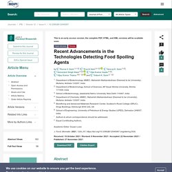 J. FUNCT. BIOMATER. 27/11/21 Recent Advancements in the Technologies Detecting Food Spoiling Agents