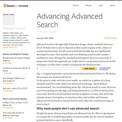 Advancing Advanced Search